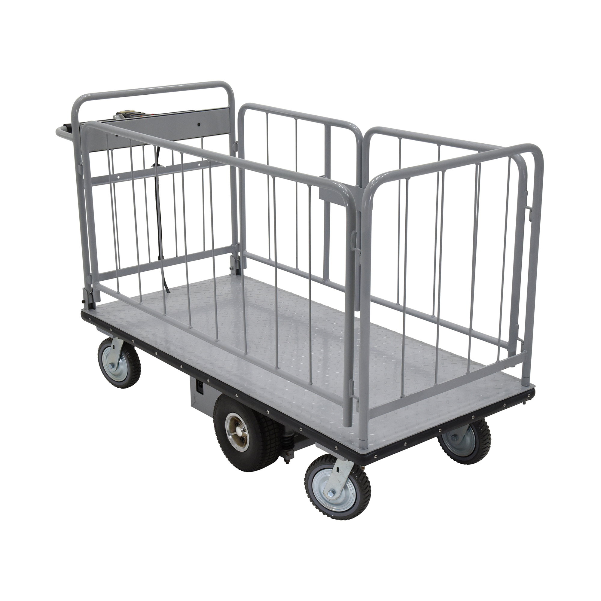 Vestil Electric Material Handling Cart - 28in. x 60in., 1500-Lb. Capacity, Sides, Model# EMHC-2860-2